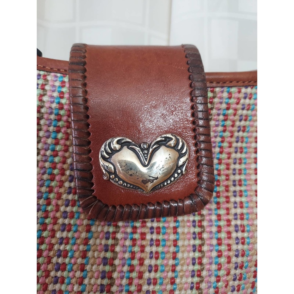 Fossil Woven Fall Brown/Multi Color Small Bag - image 3